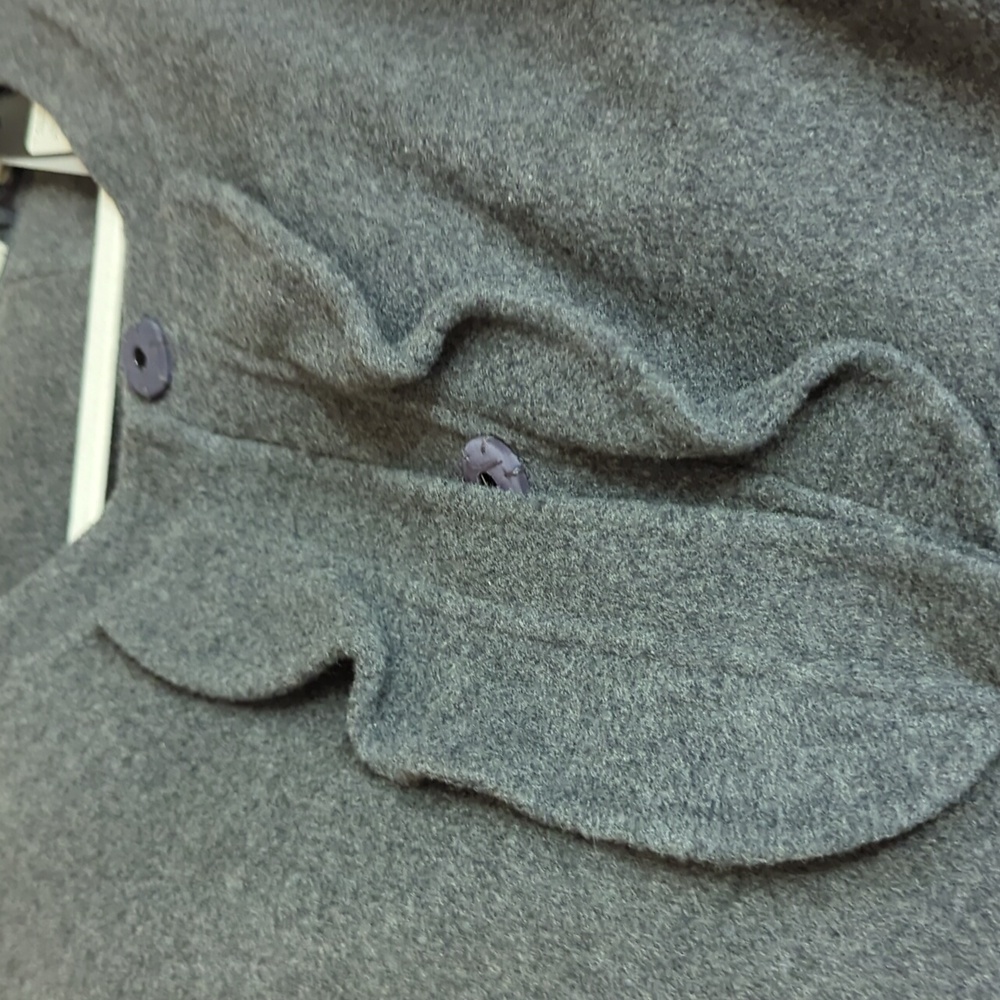 Talbots Charcoal Wool Jacket with Ruffle Accent - Picture 2 of 5